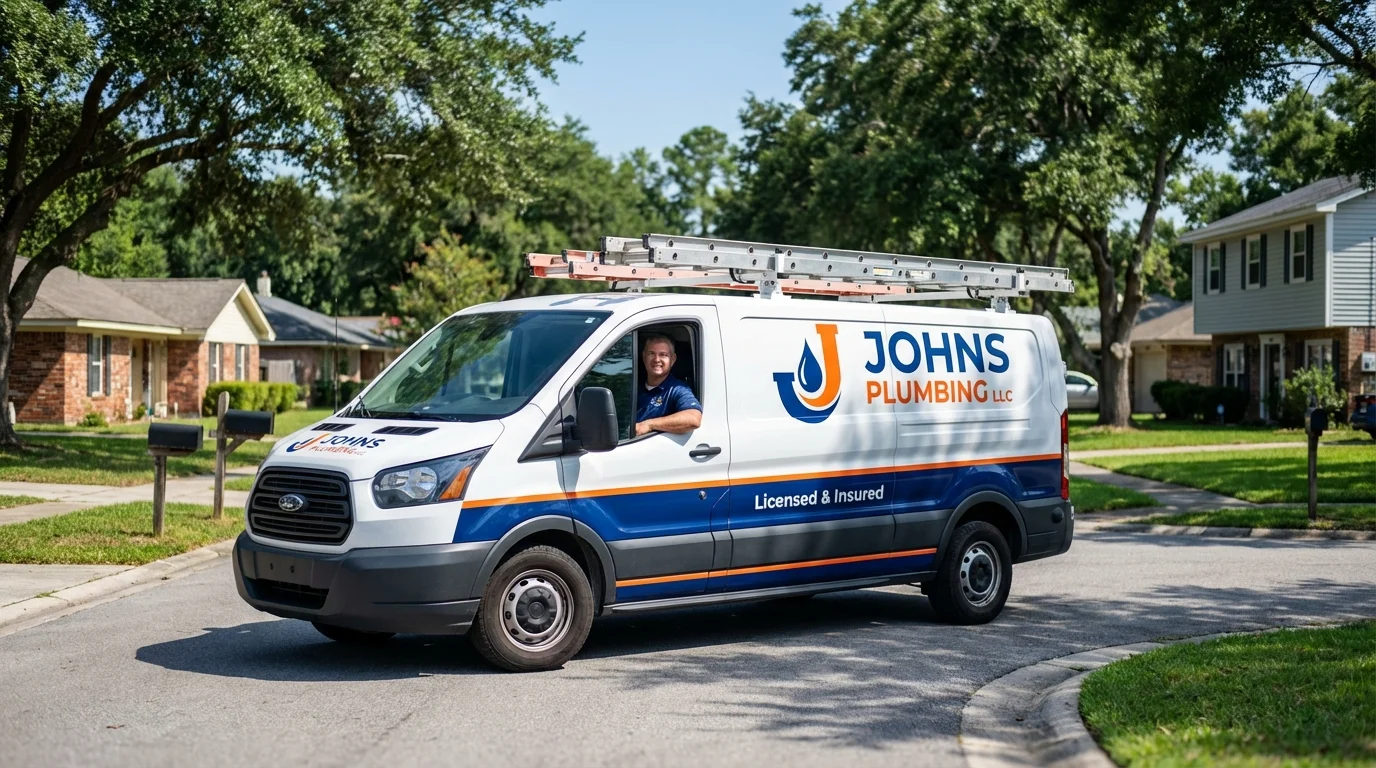 Johns Plumbing LLC service van in Cannon Beach, OR