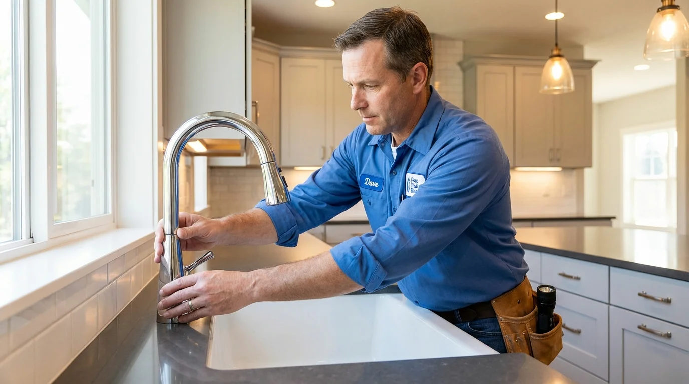 Kitchen faucet installation by Johns Plumbing LLC in Cannon Beach