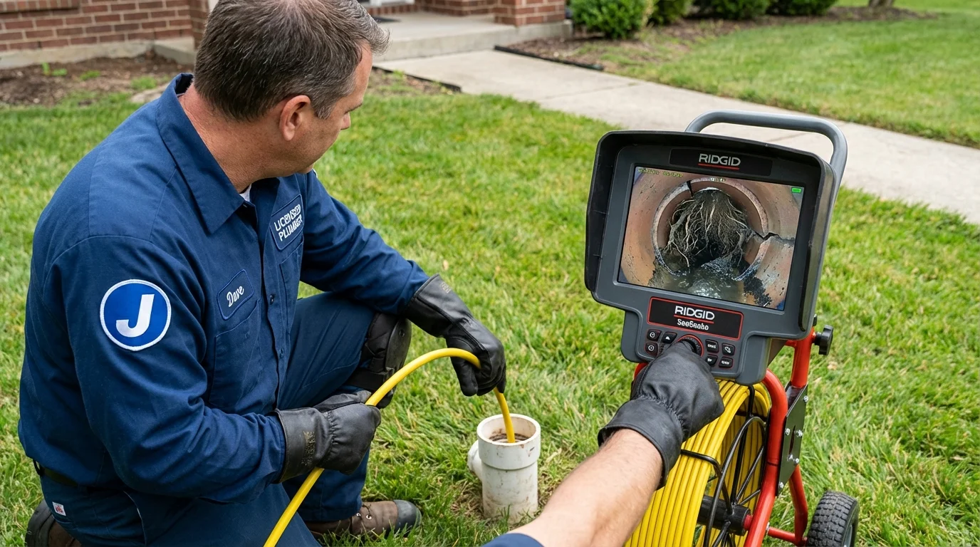 Sewer camera inspection being performed by Johns Plumbing LLC in Cannon Beach
